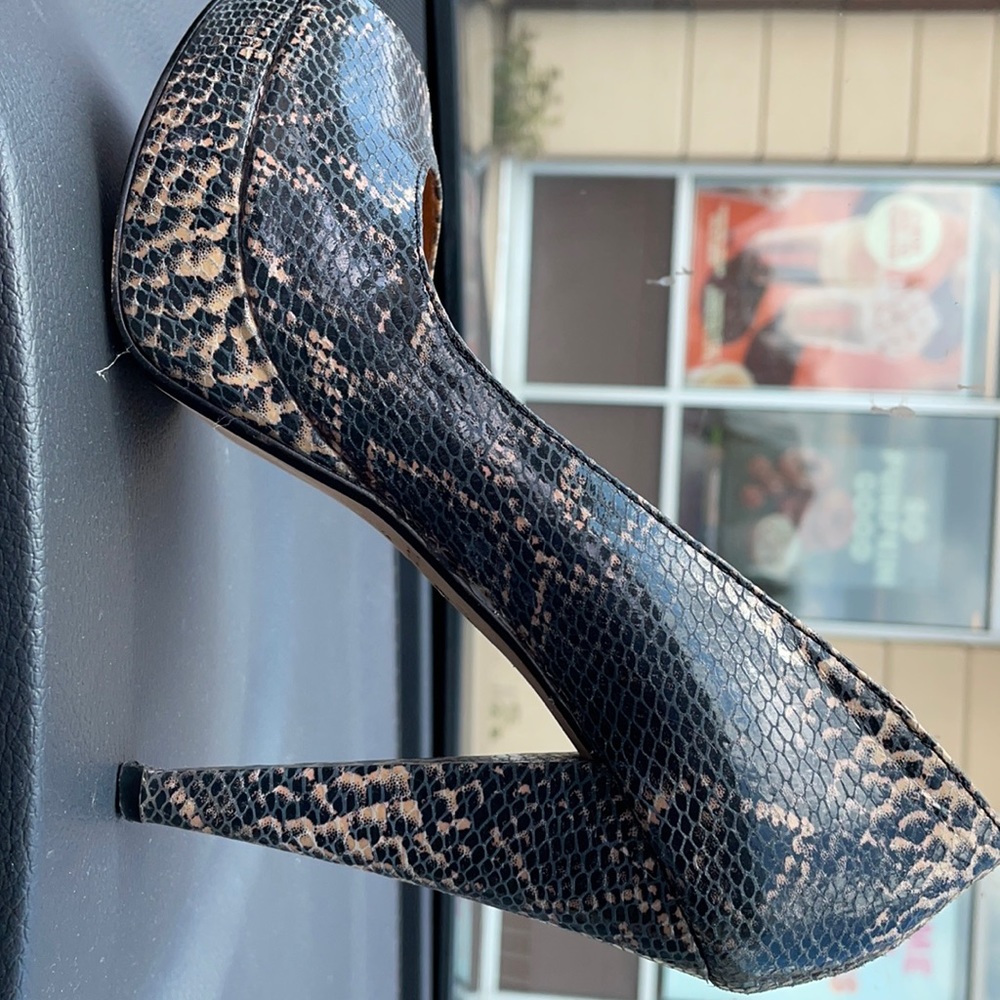 Fairly Used Black Python Heel Shoes. - image 1